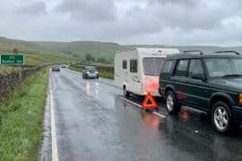 caravan broken down car hazard